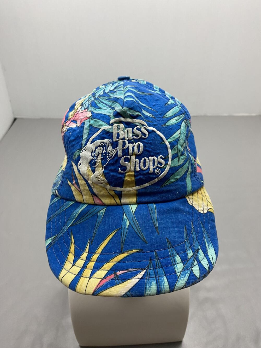 Bass Pro Shops Hat Cap Snap Back One Size Blue Floral Cotton Twill Adjustable